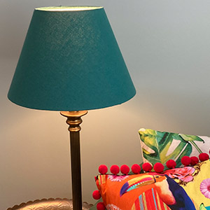 Dark Green Empire Lampshade Lampshade on Table Lamp