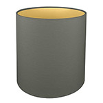 Charcoal Tall Drum Tall Drum Cylinder Lampshade In Charcoal and Gold