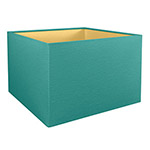 Our square teal floor lampshade with gold lining