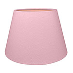 A pink tapered drum lampshade
