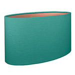Teal Oval Lampshade An oval lampshade with teal coloured outer and copper lining