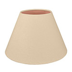 An empire shape lampshade in taupe with a copper lining