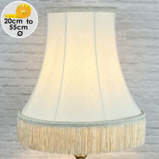 cream bowed empire lampshade with dark fringe