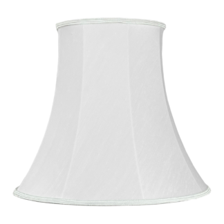Traditional bowed lampshade shown with white brushed cotton outer