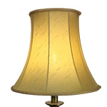 A bespoke retro bell shaped gold lampshade