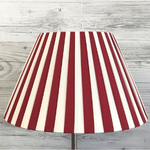 Bedside table lamp Red and White Bedside Table Ribbon Lampshade