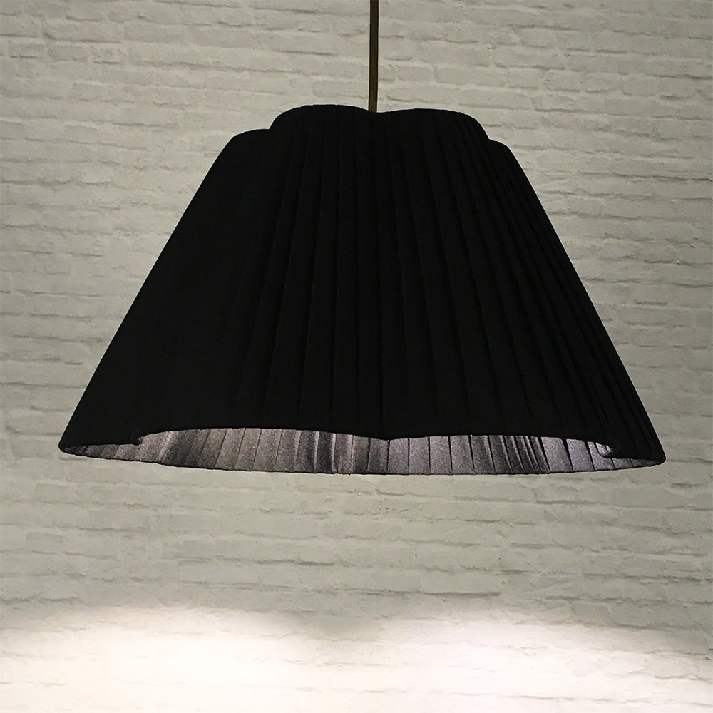 Black Daisy Pleated Pendant Shade