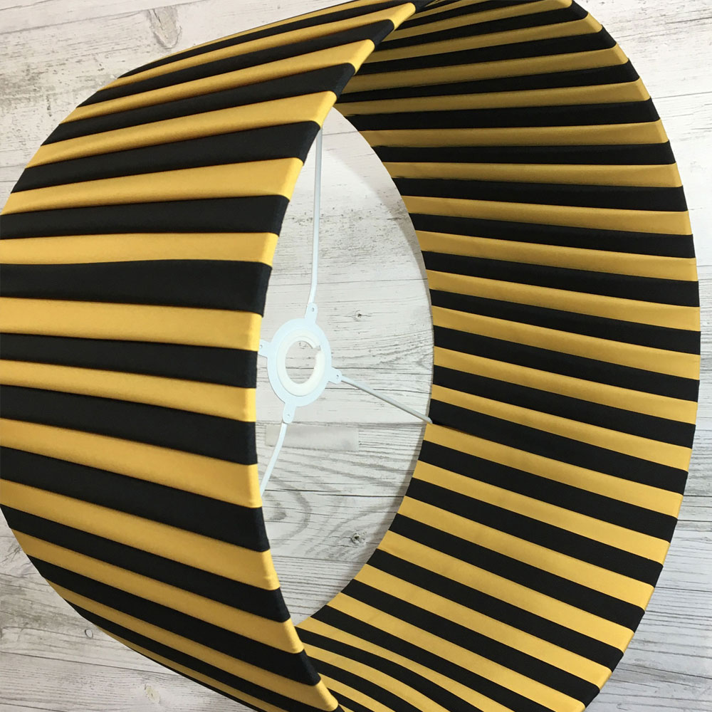 Black & Gold Striped Drum Lampshade - Image 4