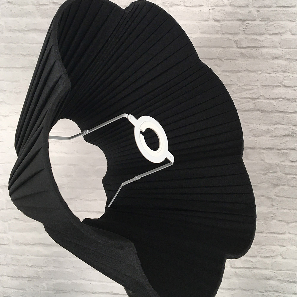 Black Daisy Pleated Lampshade interior
