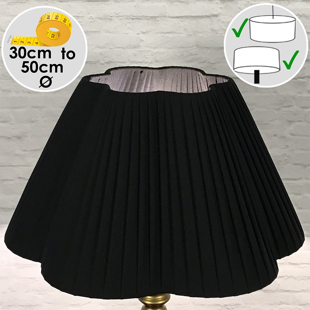 Black Daisy Scallop Pleated Lampshade