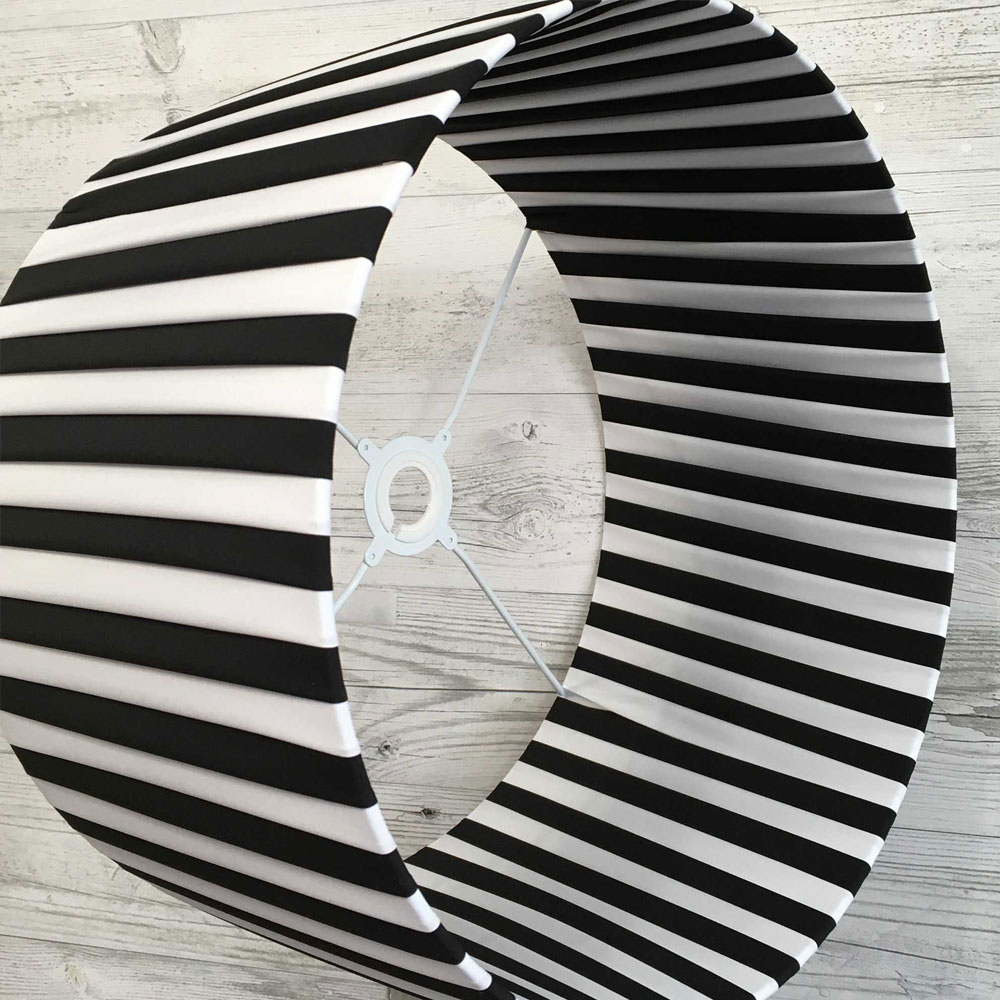 Black and White Striped Drum Lampshade - Image 4