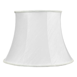 White bowed drum fabric lampshade with matching trim detail