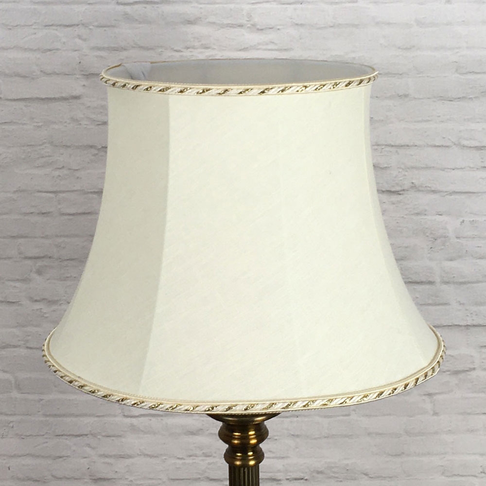 Traditional Cream Brushed Cotton Bowed Drum with a Cream and Gold Rope Trim. Suitable for all Table, Floor and Standard Lamps. Switched Off