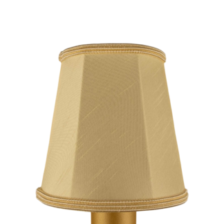 Empire faux silk chandelier shade in cream with matching soutache trim
