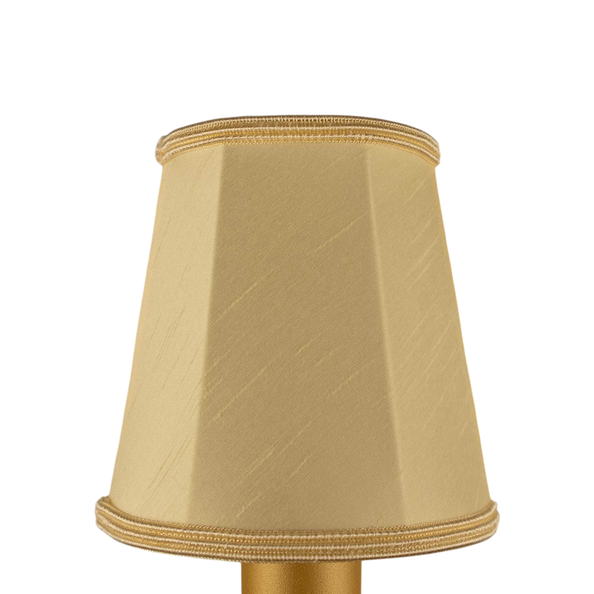 Empire faux silk chandelier shade in cream with matching soutache trim