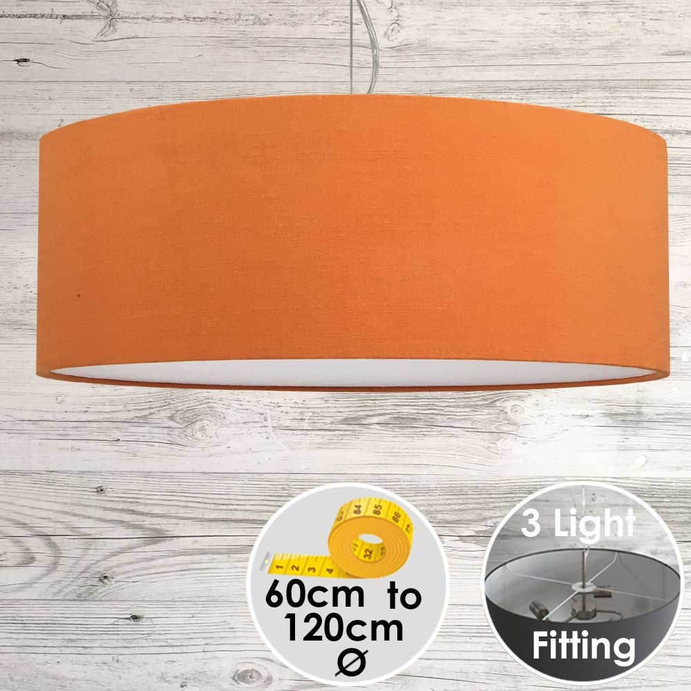 An extra large orange drum lampshade