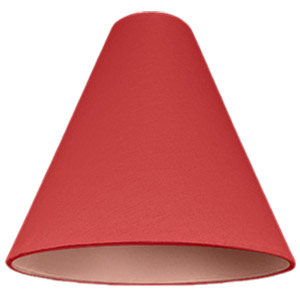 Scarlet red cone lampshade with copper lining