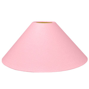 A pink coolie shaped lampshade