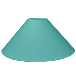 A teal coloured coolie light shade