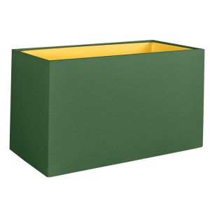 Dark Green rectangular light shade shown with a metallic gold lining