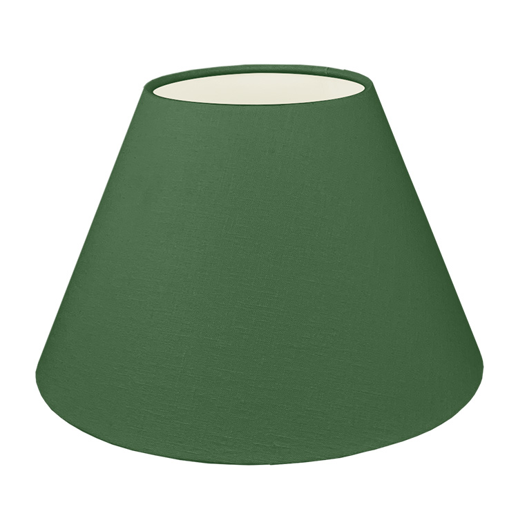 Our Dark Green Empire light shade shown with a natural cotton inner lining