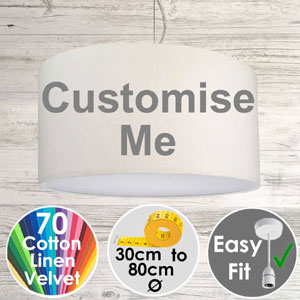 Drum-Diff-300 Click to customise the black fabric for this drum lampshade
