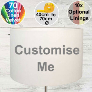 Drum Shade Builder A drum standard lampshade that can be customised in a range of fabrics. click to customise this drum shade