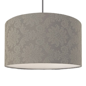 A grey damask drum lampshade
