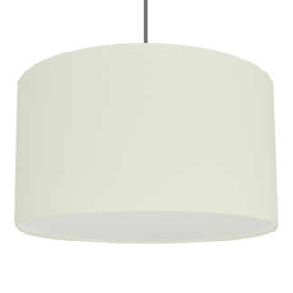 A hanging ceiling Off White drum lampshade with white removable diffuser