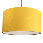 A vibrant Yellow Demask Pendant Lampshade with Diffuser
