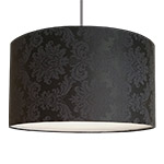 A black demask drum lampshade with diffuser