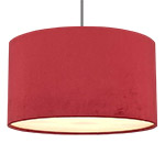 A bespoke red drum lampshade