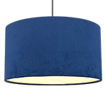 Navy Velvet Drum Lampshade with Diffuser
