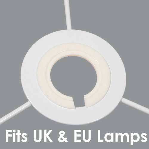 The dual purpose fitting that is supplied with all lampshades which makes it suitable for UK and EU lamps