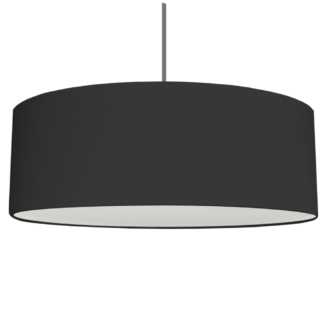 An Extra large black drum ceiling pendant lampshade with white diffuser