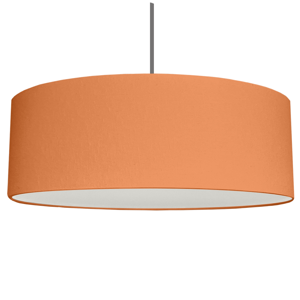 Extra Large Drum Lampshade in Orange brushed cotton