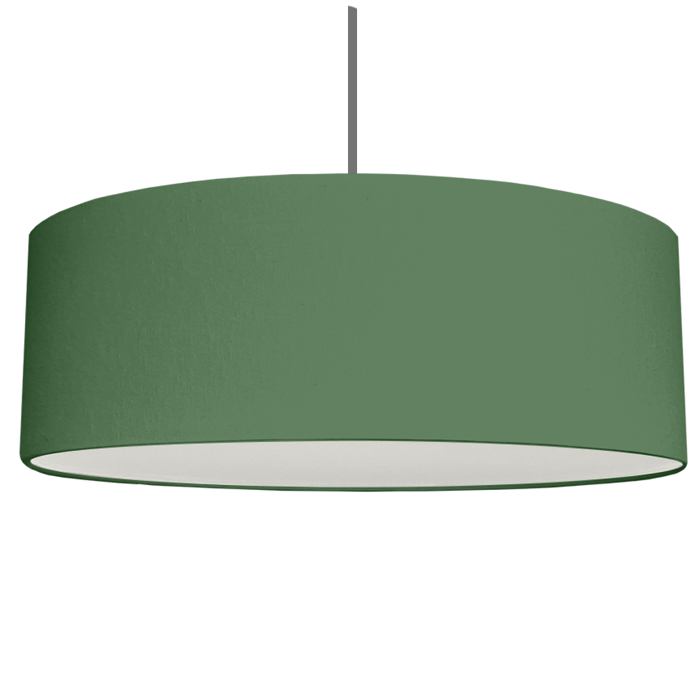 Extra Large Drum Lampshade in a classic Dark Green brushed cotton