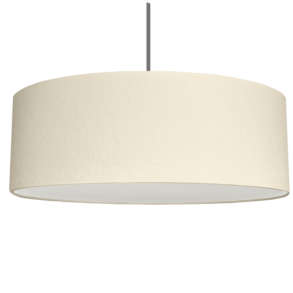 Extra Large Drum Lampshade in Cream brushed cotton with diffuser