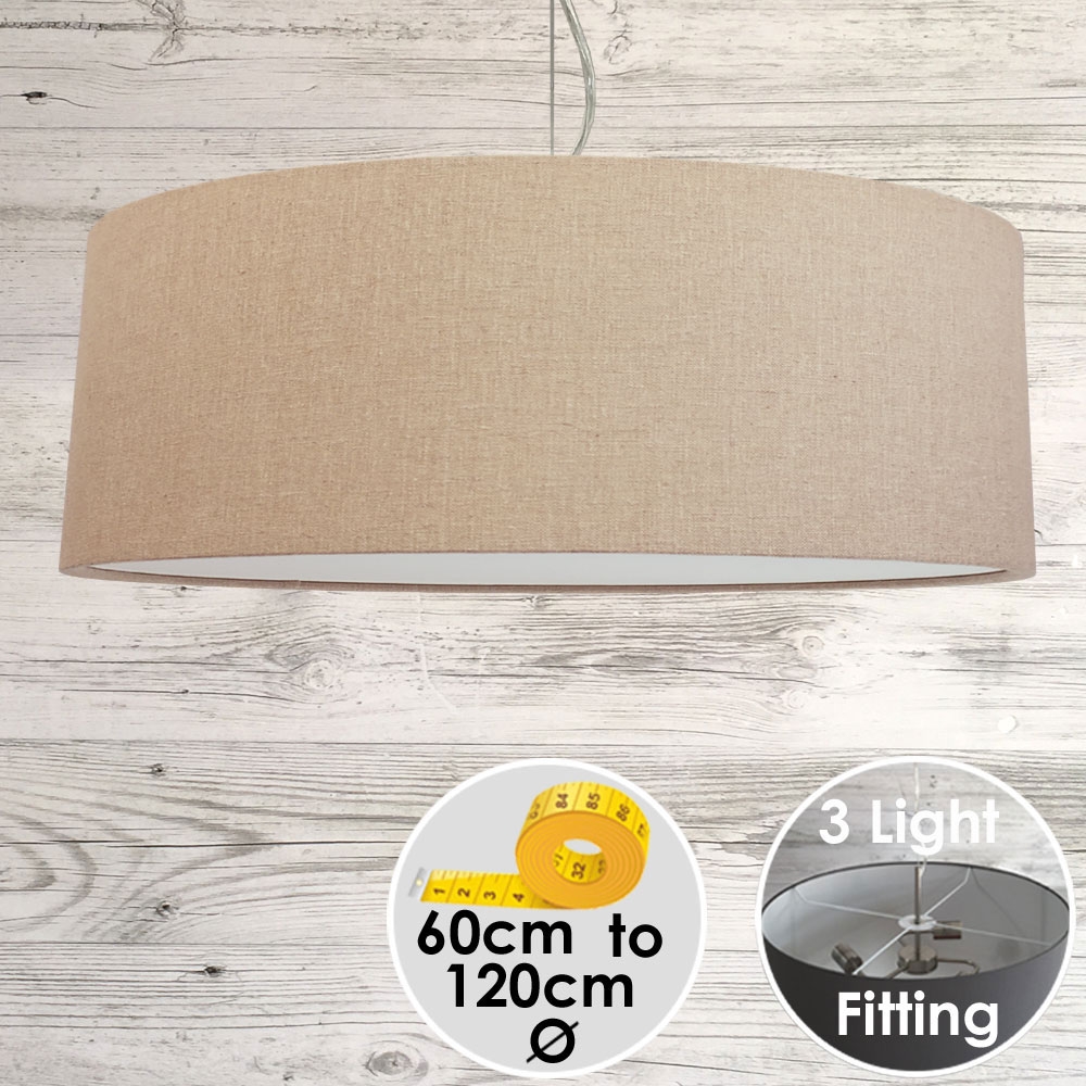Extra Large Taupe Drum Lampshade - Image 2