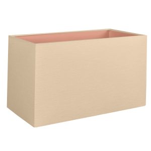 Our Taupe rectangular lampshade with metallic copper lining