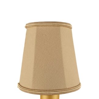 Empire brushed cotton candle shade in fawn with fawn and oyster soutache trim