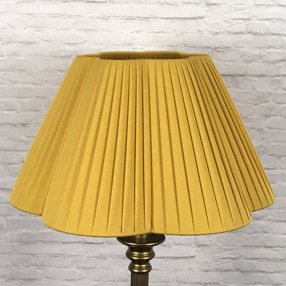 Gold Pleated Lightshade unlit