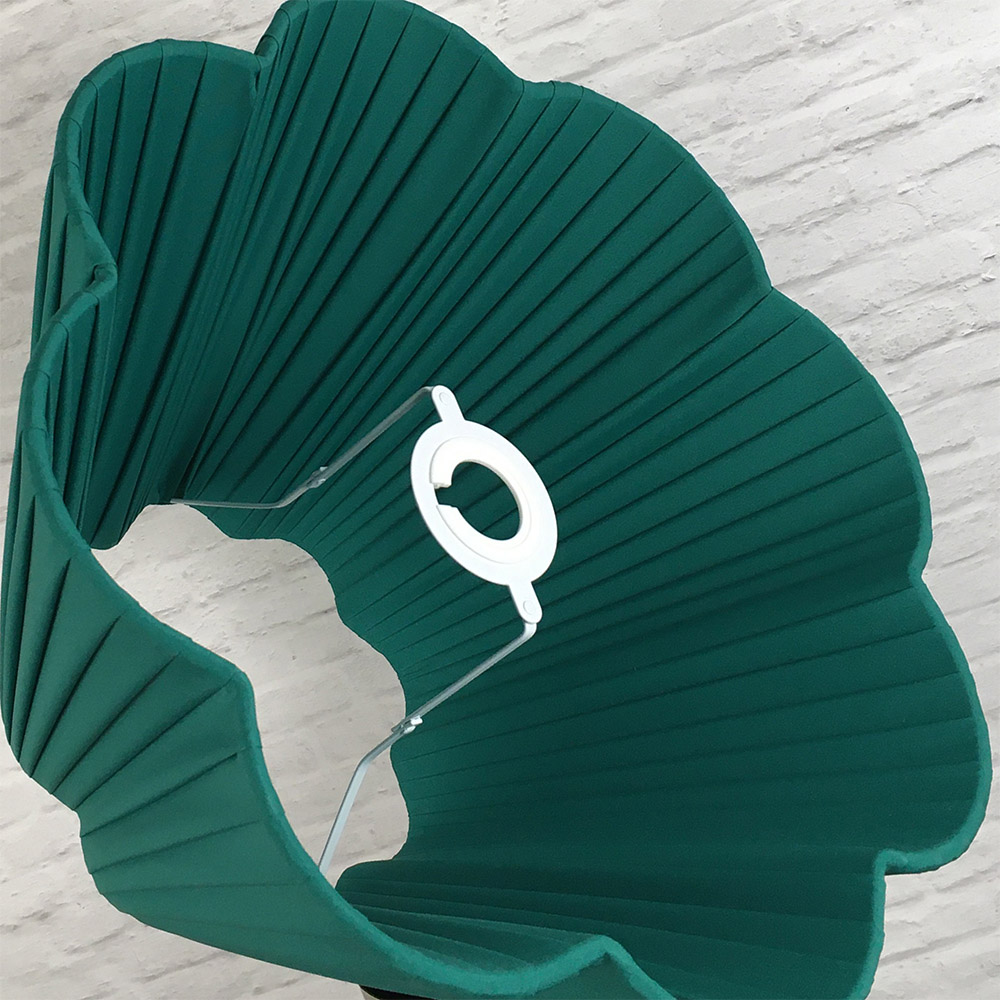 Green Daisy Pleated Lampshade Interior