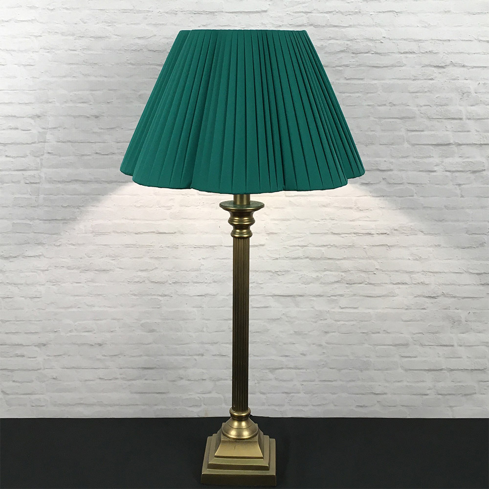 Green Pleated Table Lampshade