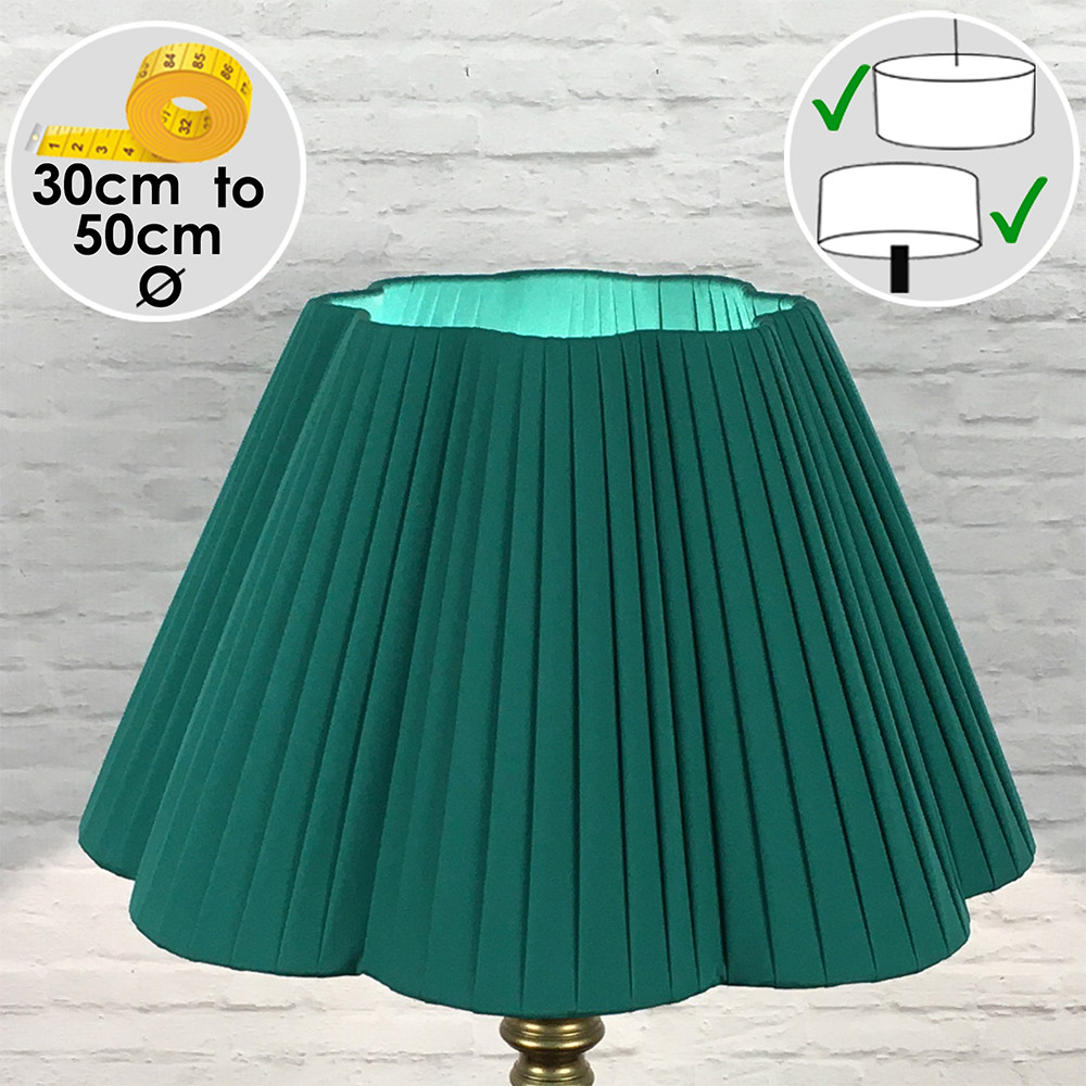 Green Daisy Scallop Pleated Lampshade