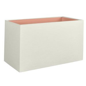 Our off white rectangular lampshade with metallic copper lining