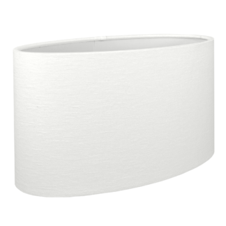 White Plain Cotton Outer Fabric on Oval Lampshade