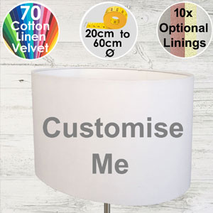 Custom Oval Click to customise an oval lampshade with your choice of colour and lining