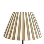 A striped cream and taupe pleated empire lampshade