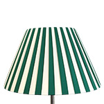 A bespoke green striped lampshade